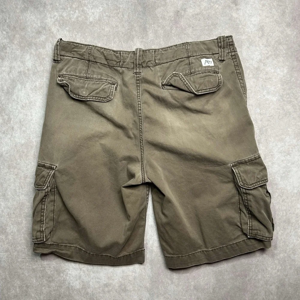 VTG Aeropostale Cargo Shorts Men's Size 36 Khaki Heavy Cotton Baggy Y2K